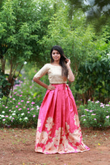 T170 Pink Blossom Croptop-skirt