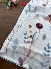 T293 Floral Soft Linen Kurta