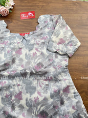 T258 Luna Grey Chanderi Kurta