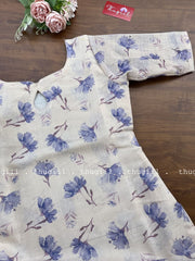 T254 Lavender Floral Silk Kurta