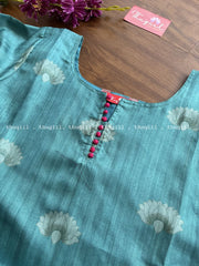 T273 Blue Pichwai Kurta Set