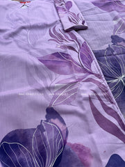T319 Lilac Bliss Linen Kurta Set (Top-Dupatta)