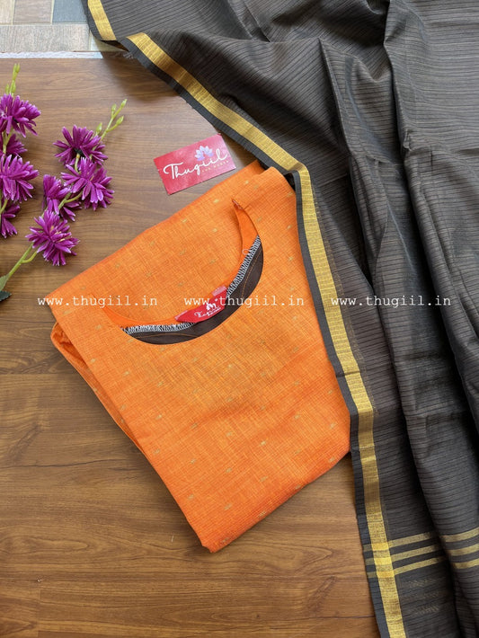 T316 Coffee Edit Kurta Set (Top-Dupatta)