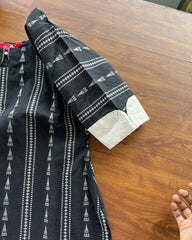 T176 Black Mist Handloom Cotton Kurta Set