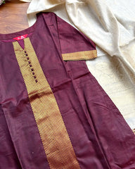 T231 Ready to Dispatch - Maroon Handloom Cotton Kurta Set