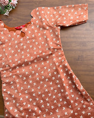 T208 Soft Coral Kurta