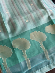 T077 Turquoise Soft Tissue Silk Kurta Set