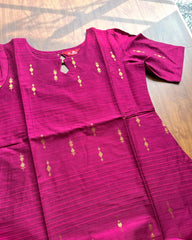 T226 Berry Blush Silk Kurta Set (Top - Dupatta)