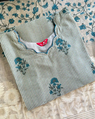 T080 Luxe - Teal Chanderi Jecard Kurta Set