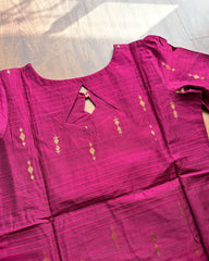 T226 Berry Blush Silk Kurta Set (Top - Dupatta)