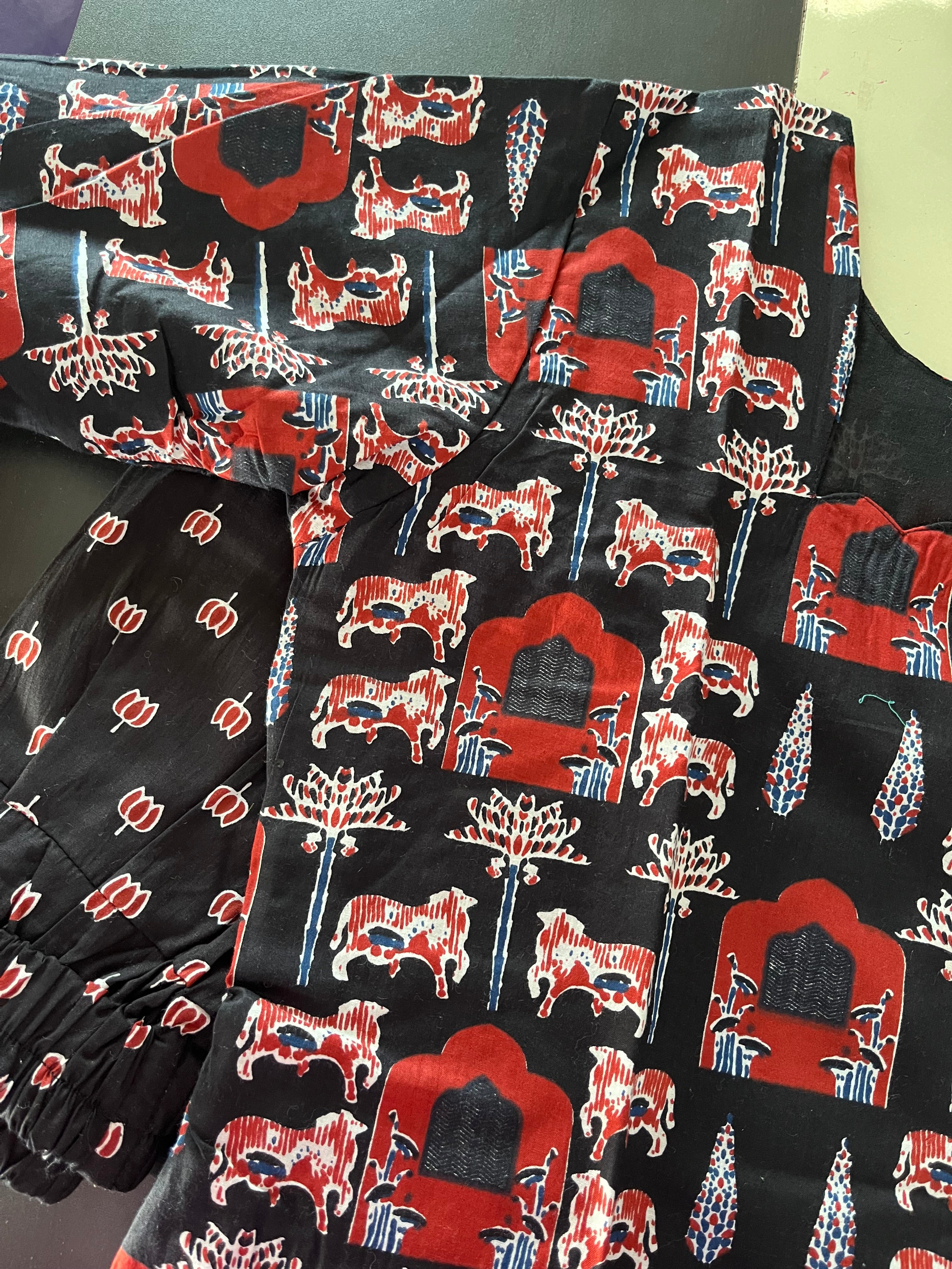 AS096 Cotton Kurta Set (Top dupatta pant )