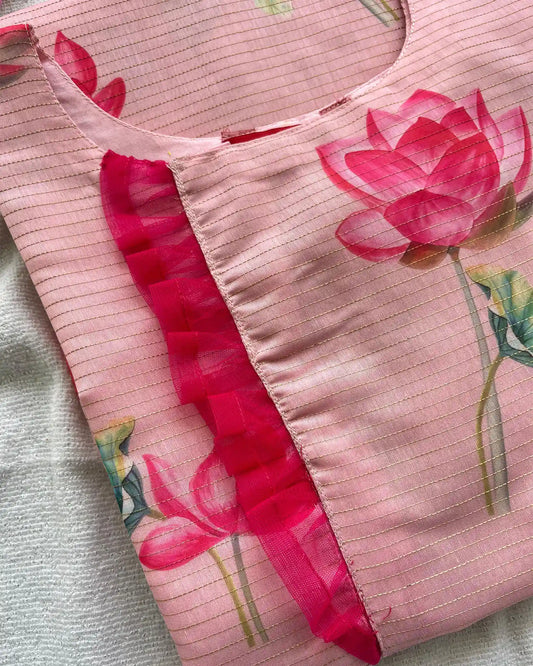 T009 Lotus Chanderi Kurta