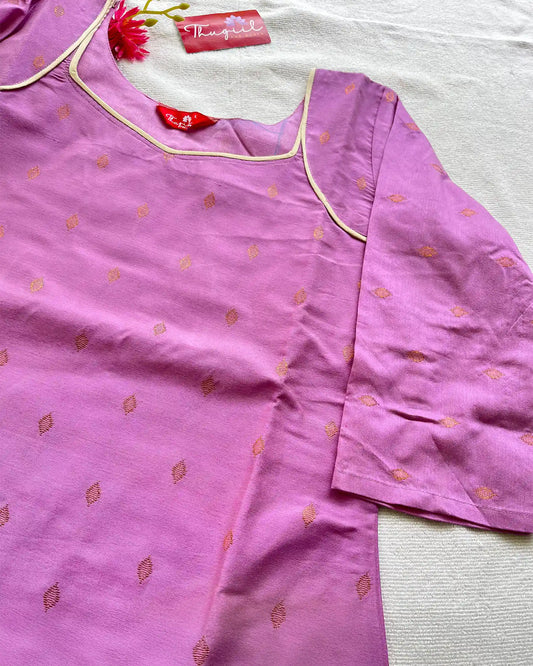T007 Lavender Butter silk kurta set