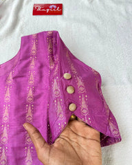 T023 Pink Purple katan silk kurta set
