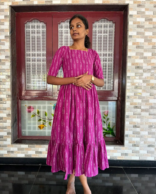 T022 Purple Ikkat Dress