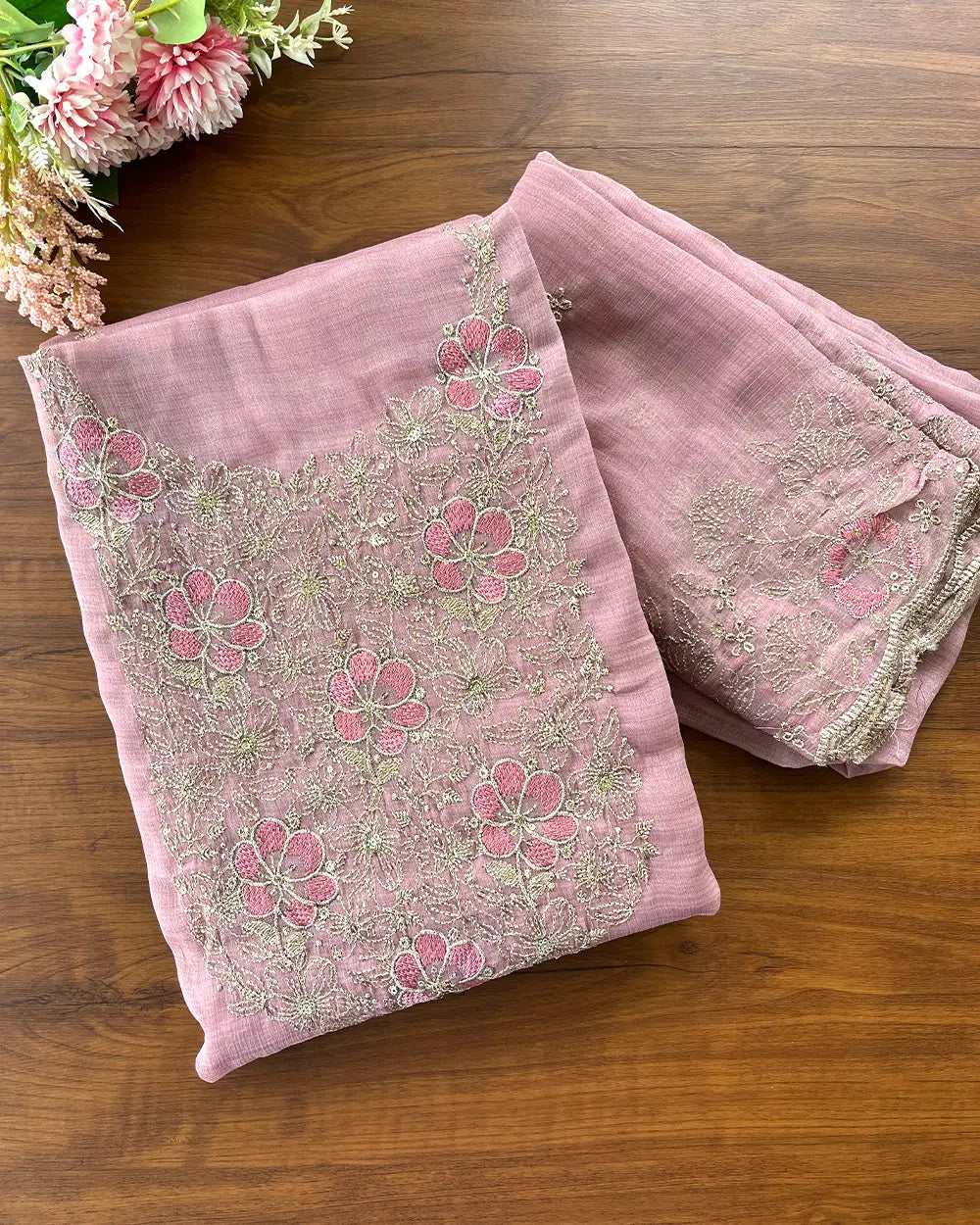 T112 Crushed Crepe Silk Unstitched Suits