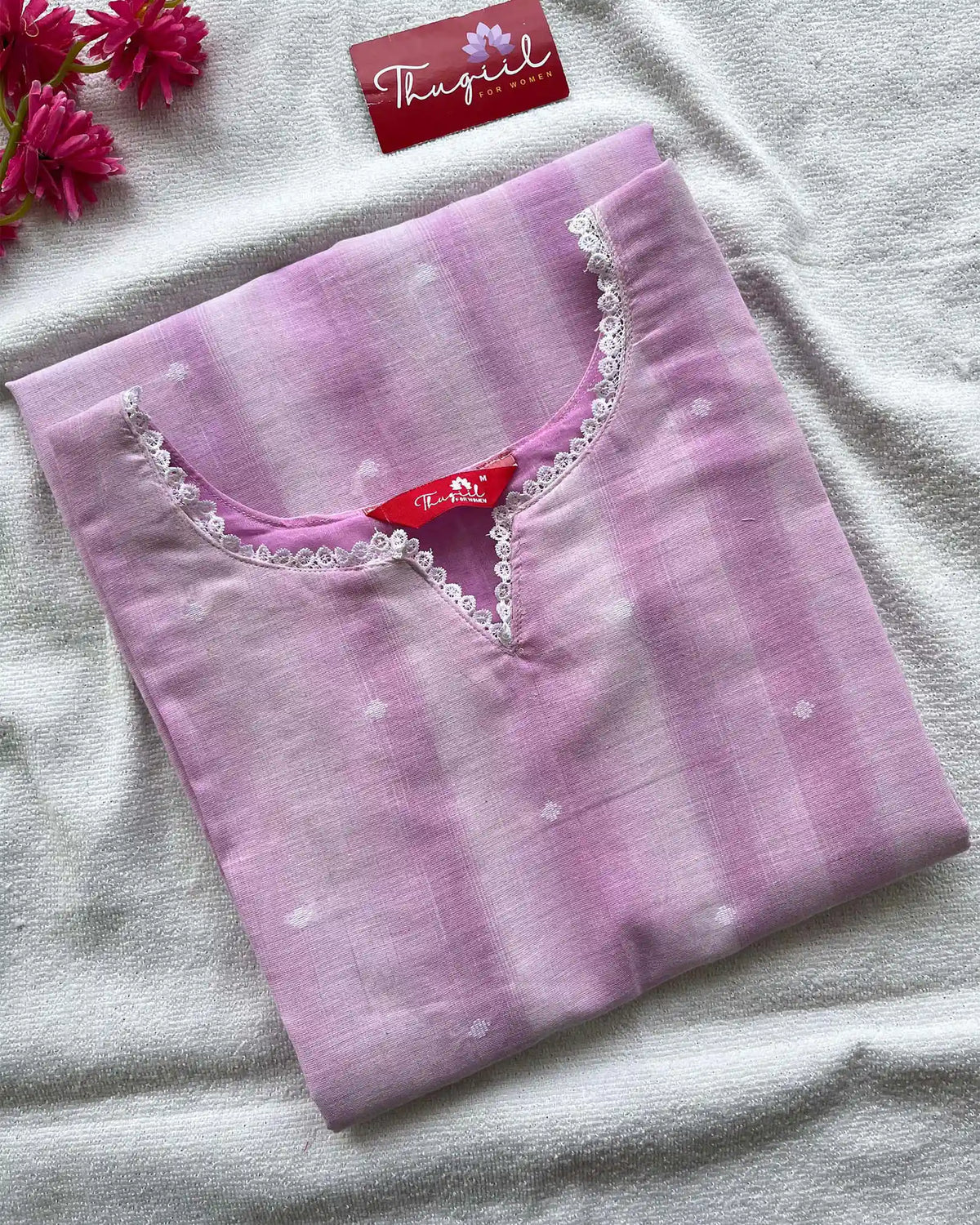 T008 Lavender handloom cotton kurta