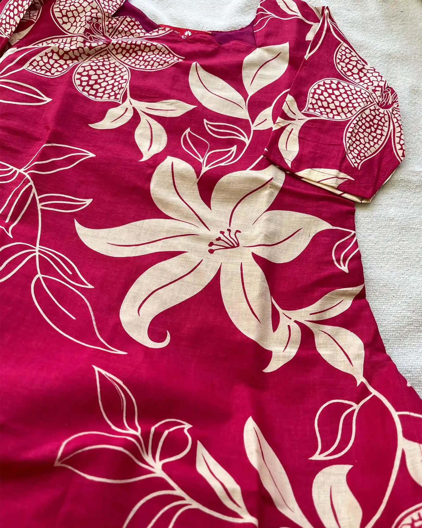 T010 Magenta pure cotton kurta set