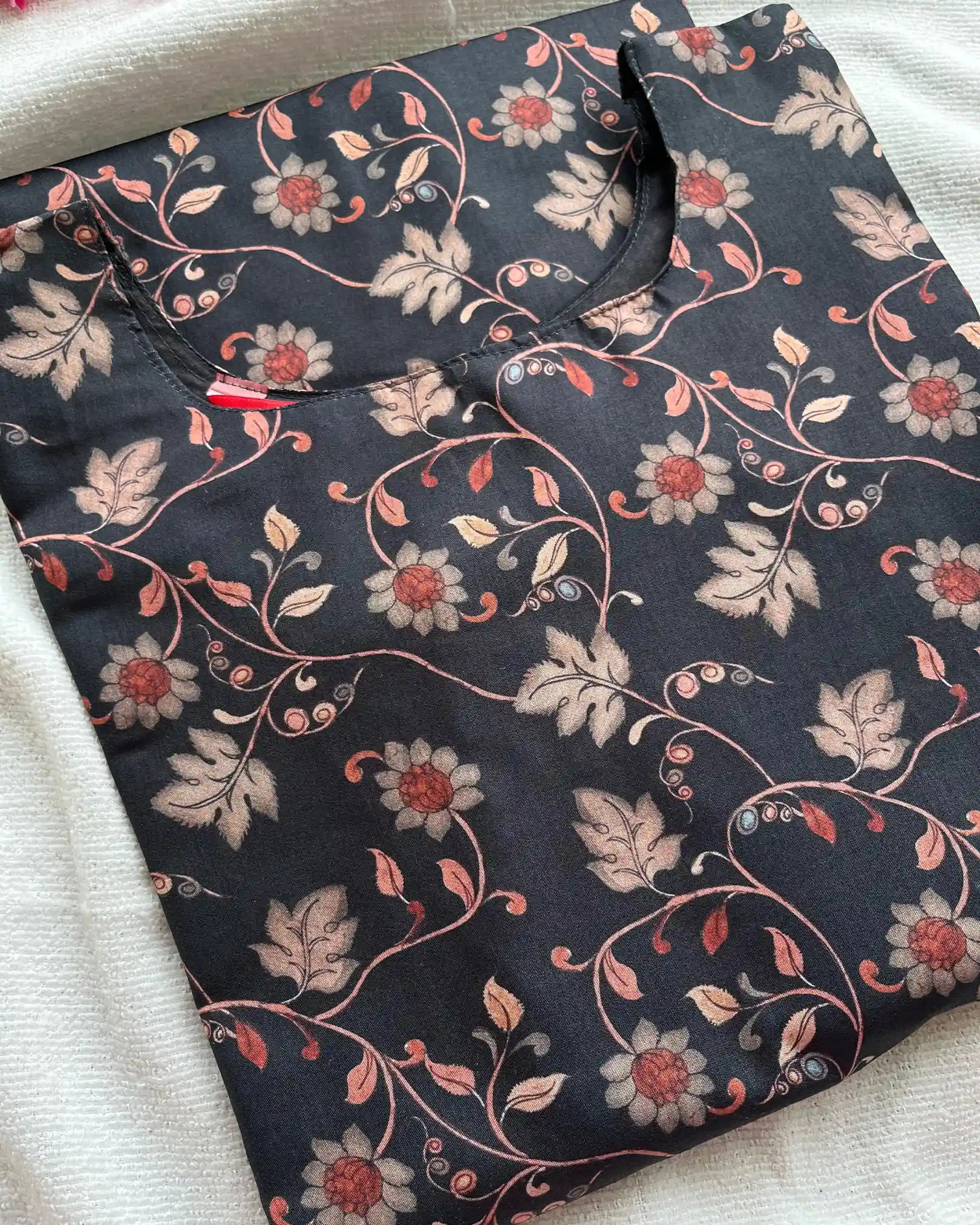 T004 Black silk kurta