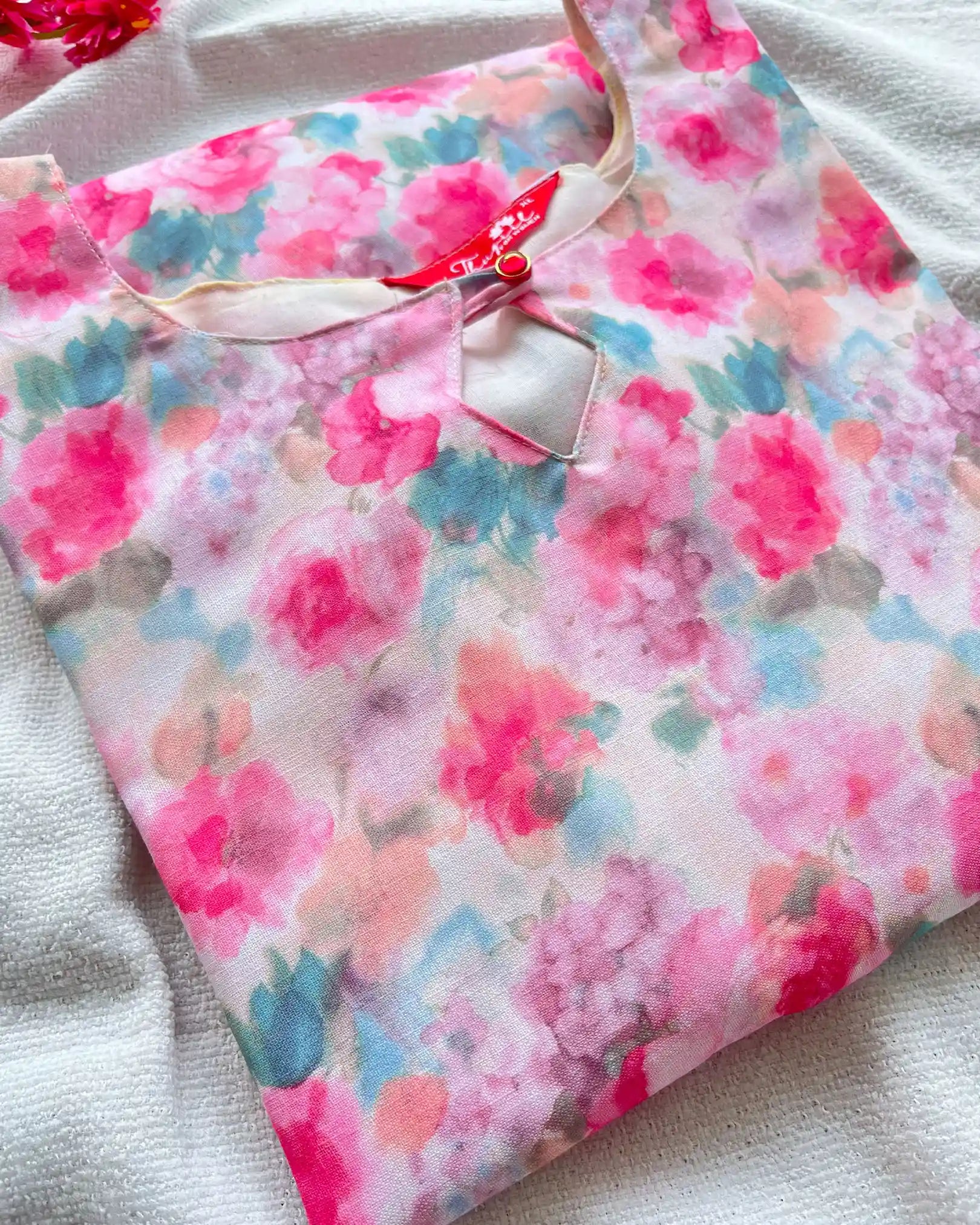 T006 Floral linen - Cotton Kurta