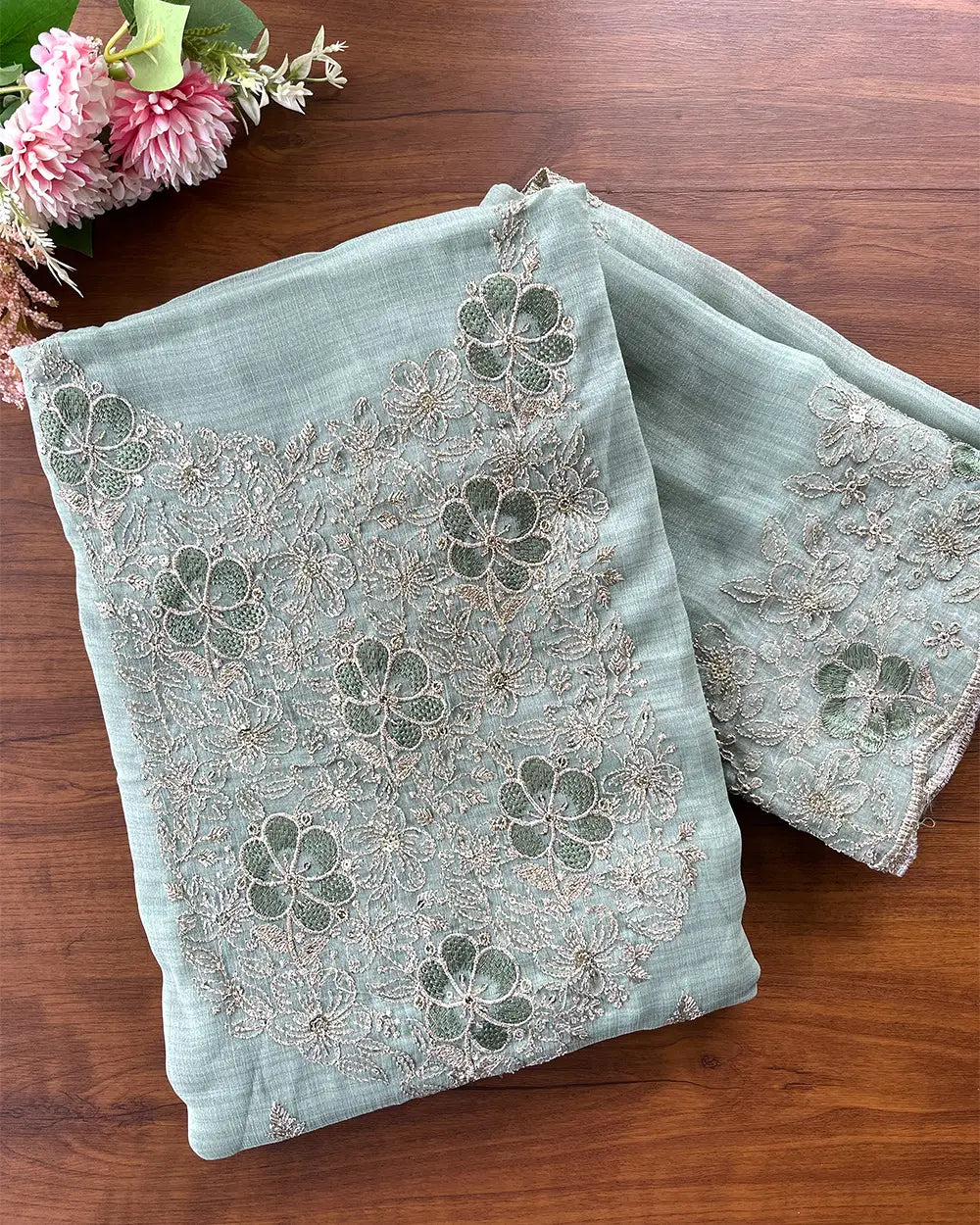 T112 Crushed Crepe Silk Unstitched Suits
