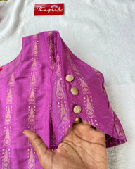 T023 Pink Purple katan silk kurta set