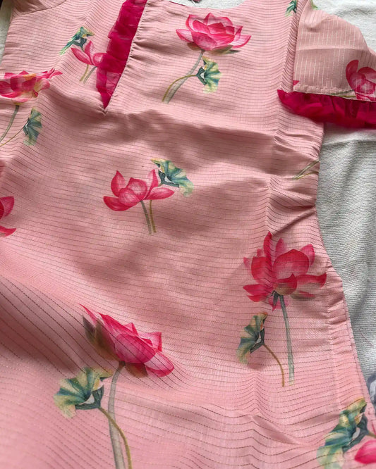 T009 Lotus Chanderi Kurta