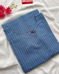 T005 Blue handloom cotton kurta