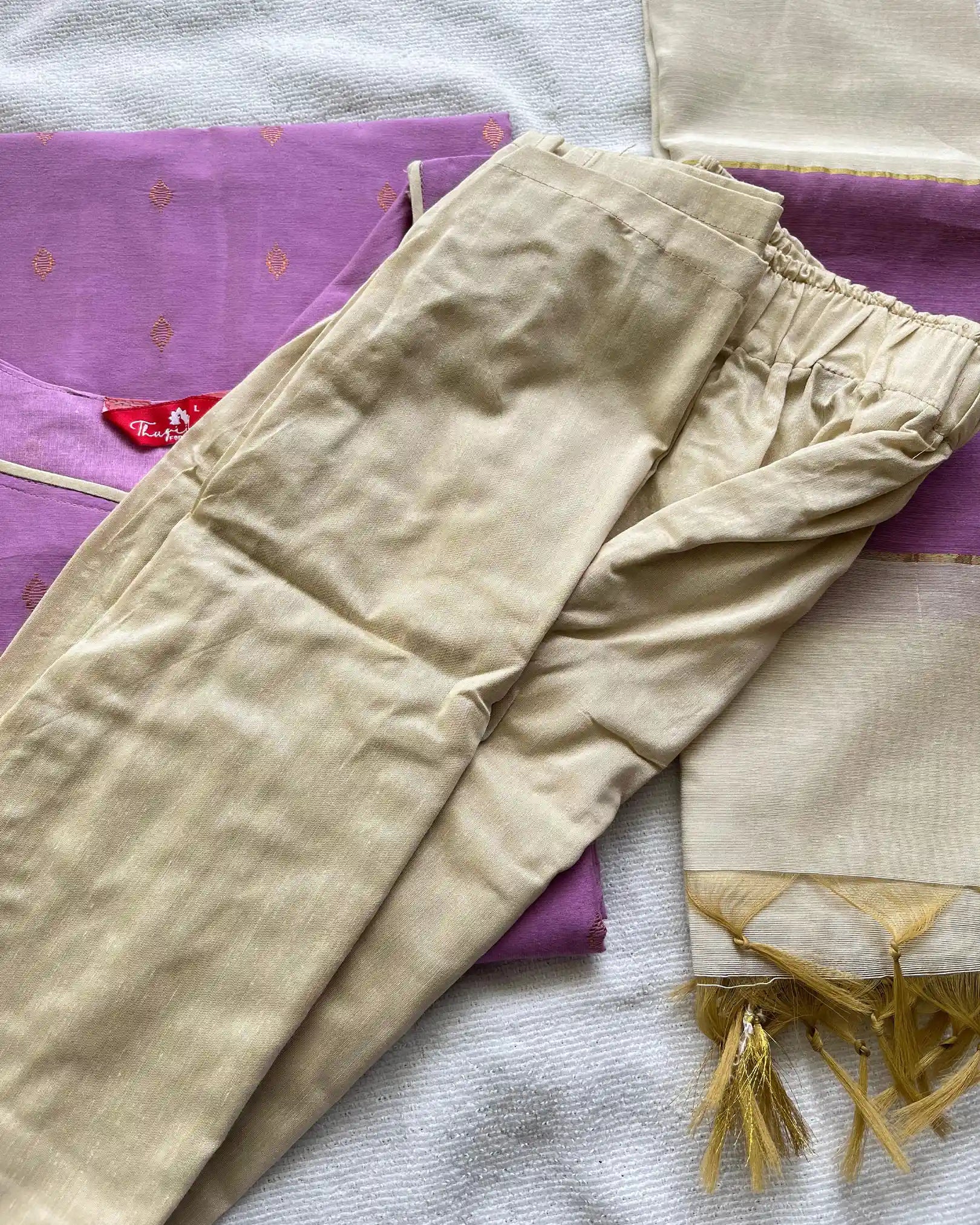 T007 Lavender Butter silk kurta set