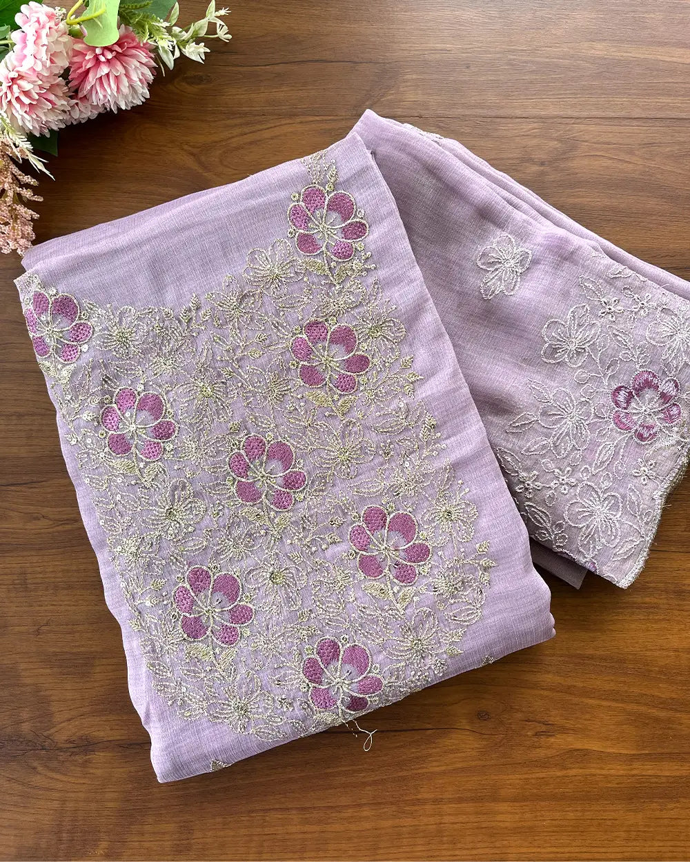 T112 Crushed Crepe Silk Unstitched Suits