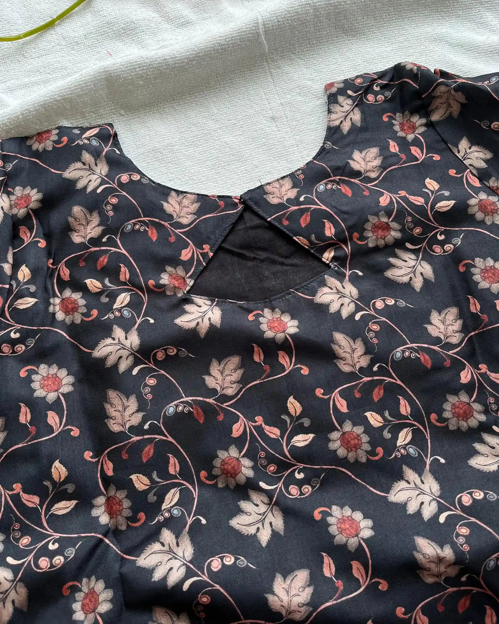 T004 Black silk kurta