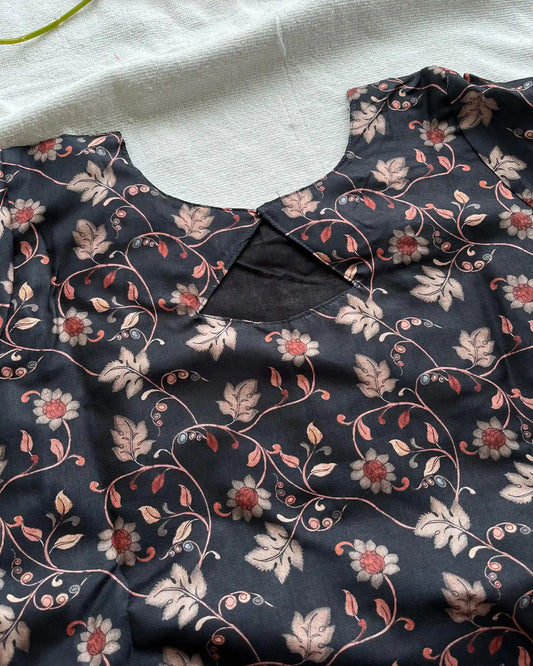 T004 Black silk kurta