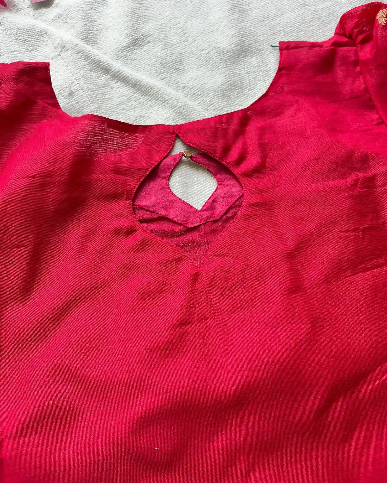 T024 Rani pink banarasi cotton kurta set (Pre order 10-15 days)