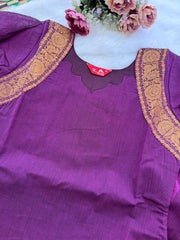 T513 Tharigai (Violet) - Kurta Set (Top-Dupatta)