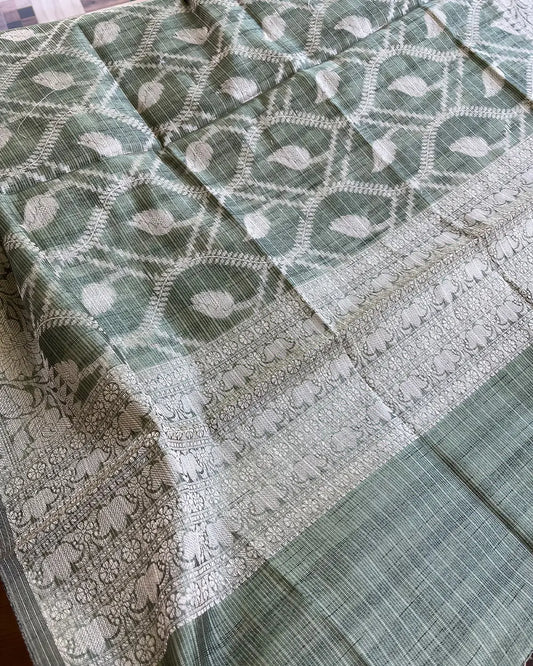 T119 Green - Kota Banaras Kurta set (Top-Dupatta)