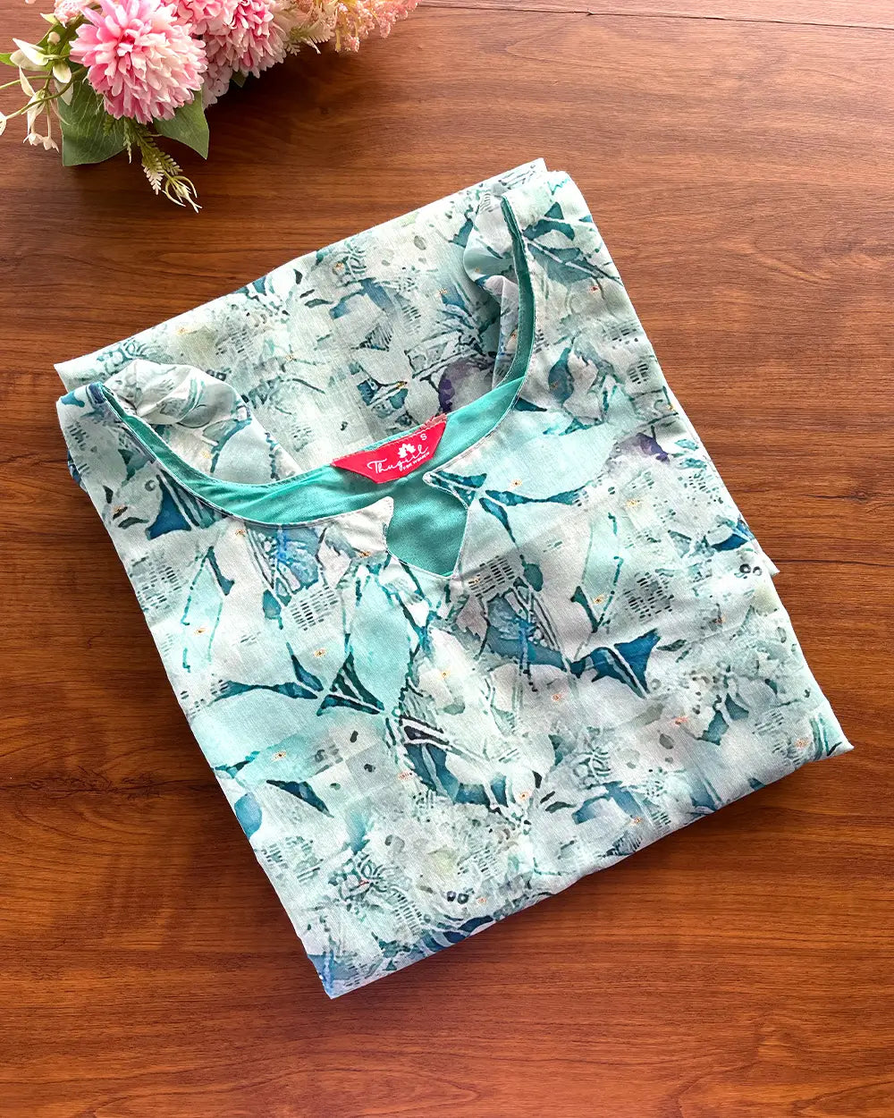 T189 Sea Green Chanderi Kurta