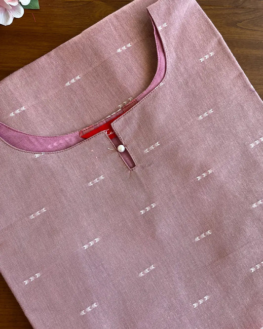 T165 Dusty Pink Butter Silk Kurta