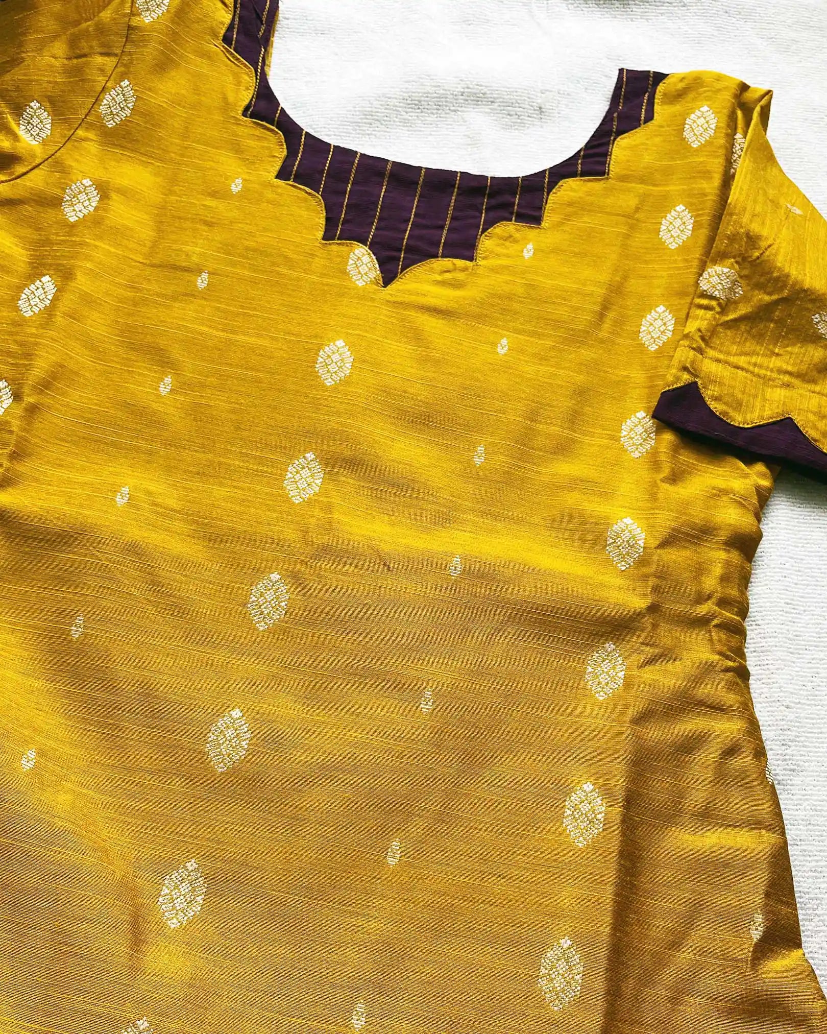 T032 Marigold slub silk kurta set