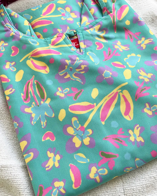 T074 Blue regular wear kurta