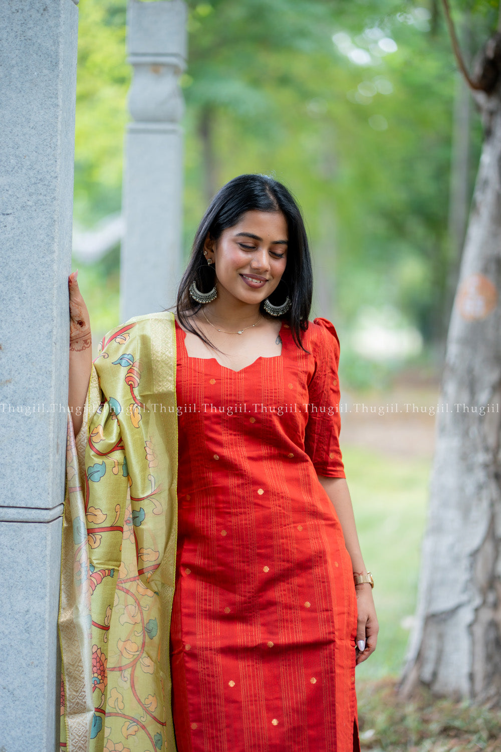 T537 Vaishnavi (Rust Orange) - Kurta Set