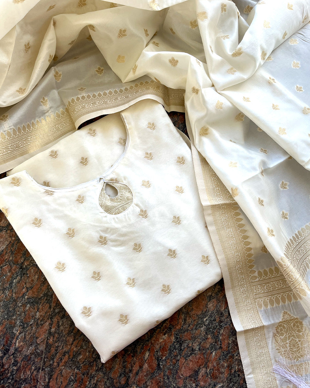 T052 Banaras Silk Kurta Set (Top-Dupatta) PRE ORDER 10-15 days