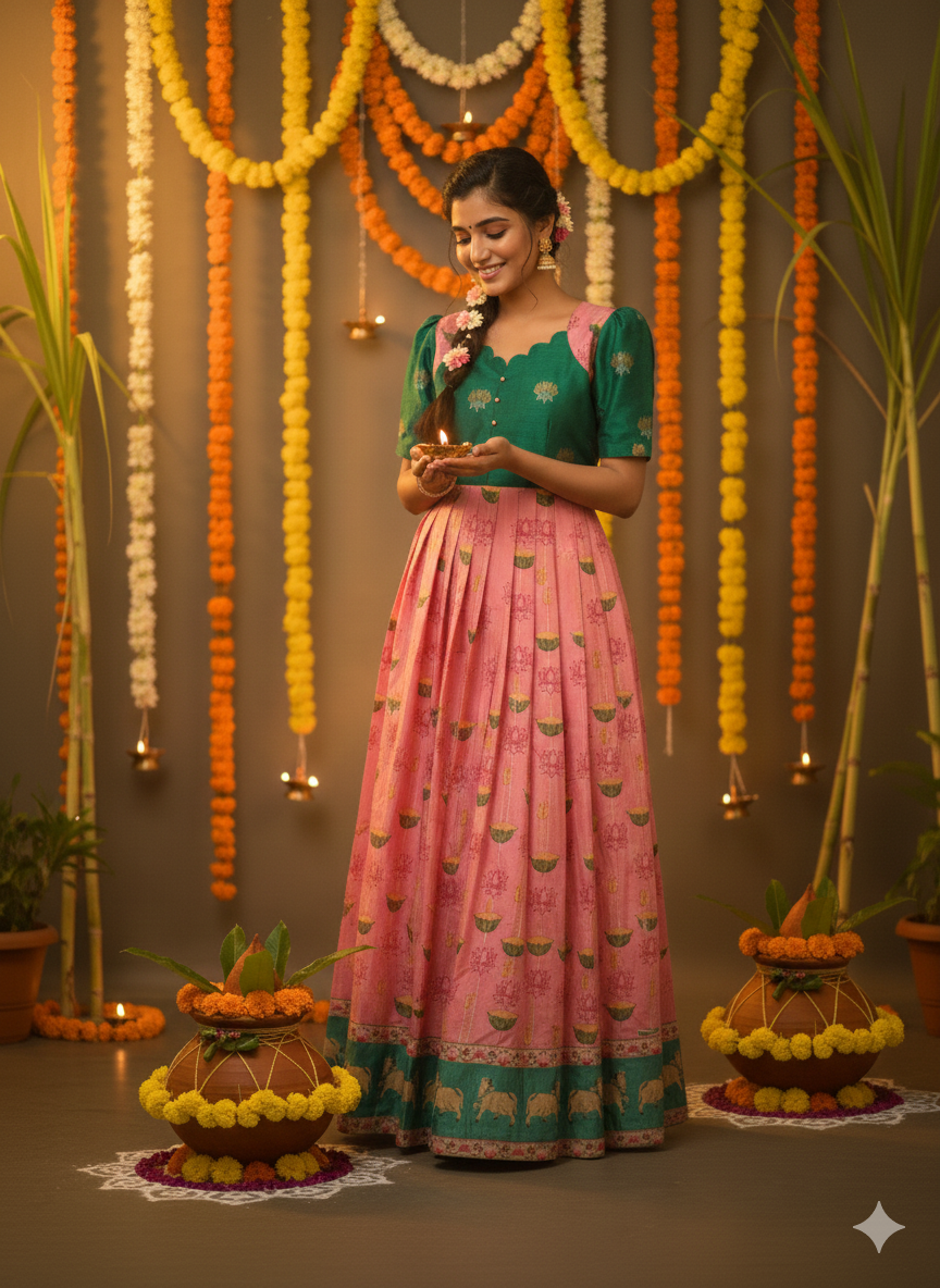 T236 Pink Pichwai Maxi