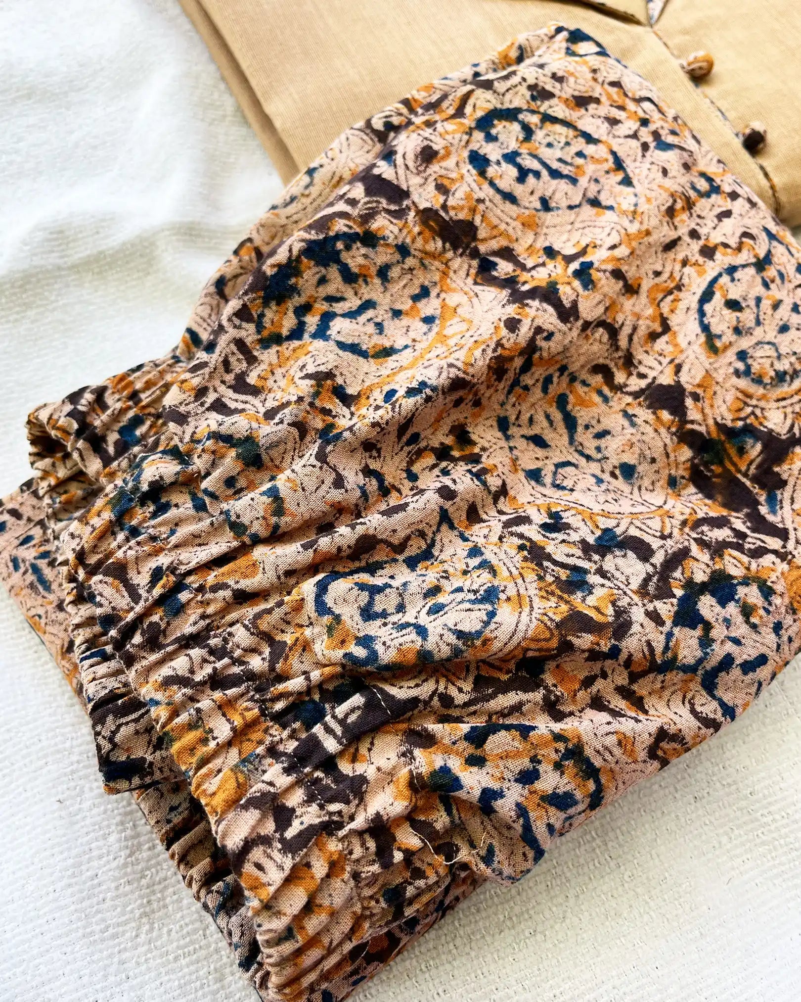 T046 Sandal Kalamkari Cotton Kurta Set