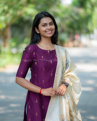 T389 Elakya - Kurta Set (Top - Dupatta)