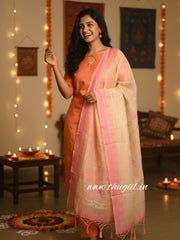 T101 Peach Perfect Silk Kurta Set