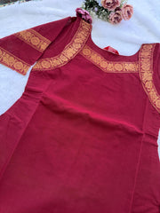 T514 Tharigai (Sindoor red) - Kurta Set (Top-Dupatta)