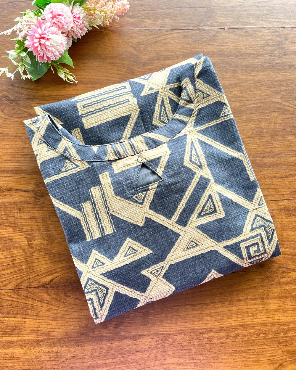 T195 Luxe Grey Silk Kurta