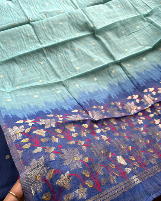 T220 Ready To Dispatch -  Blue Meadow Kurta Set (Top - Dupatta)