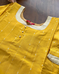 T088 Sunflower Butter Silk Kurta Set