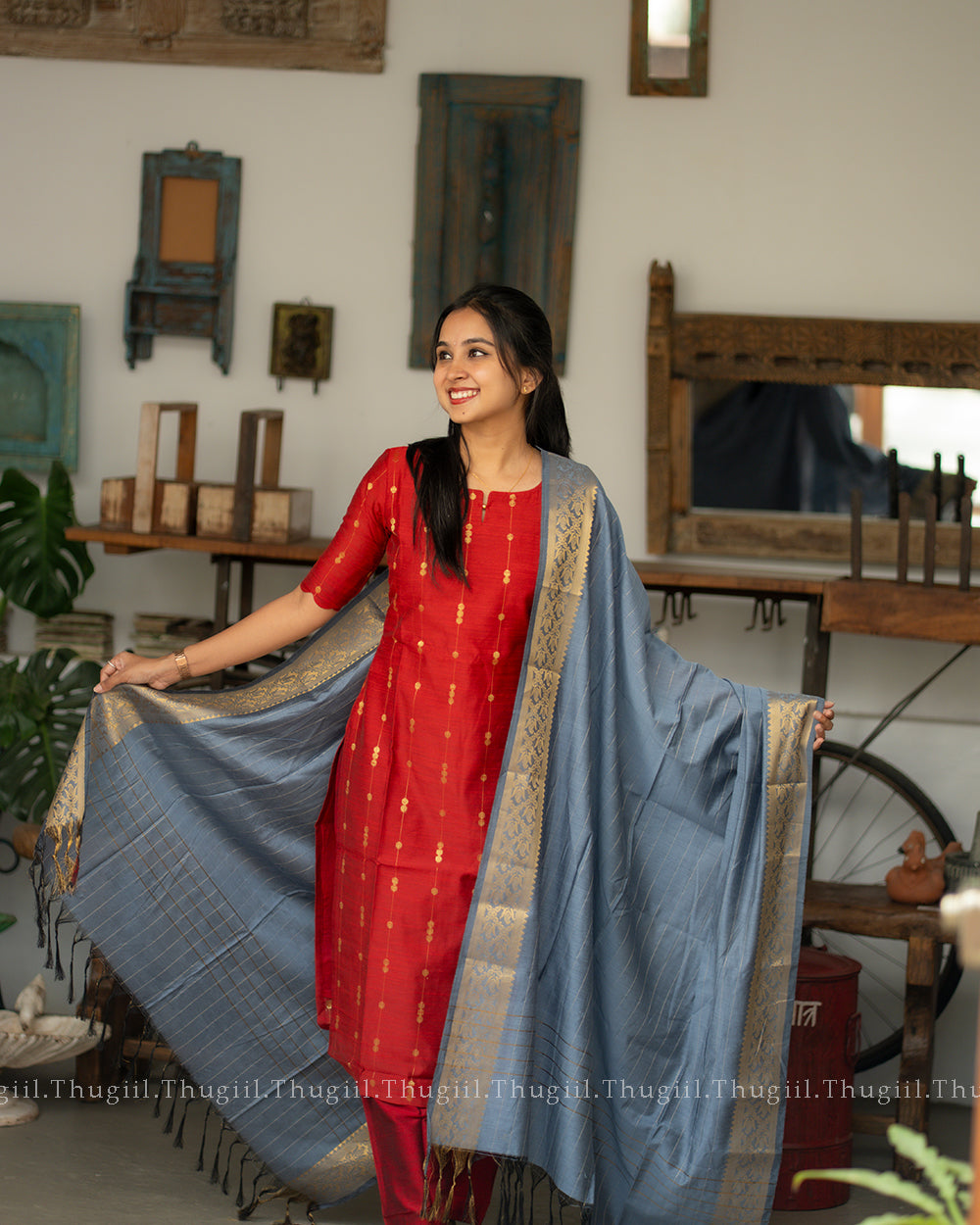 T326 Ruby Elegance Kurta Set